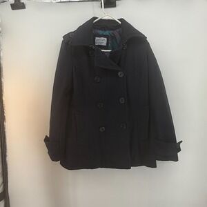 Delia's Navy Nautical Peacoat Navy Y2K Preppy Wool Women's Size Large Warm